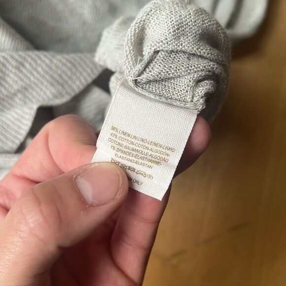 FREE PEOPLE Classic Linen Cotton Long Sleeve Lightweight Top Medium - Picture 4 of 6